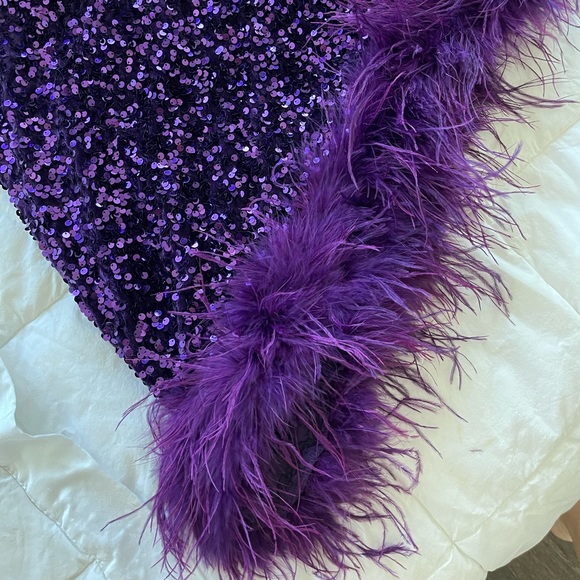 Sequins festher purple mini dress - Picture 8 of 8